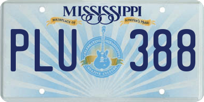 MS license plate PLU388