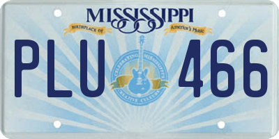 MS license plate PLU466