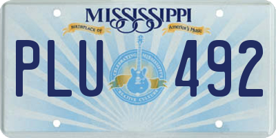 MS license plate PLU492