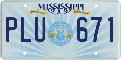 MS license plate PLU671