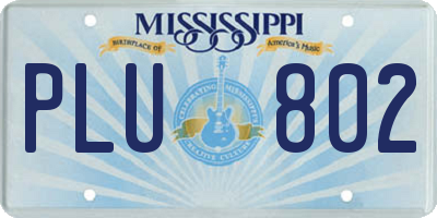 MS license plate PLU802