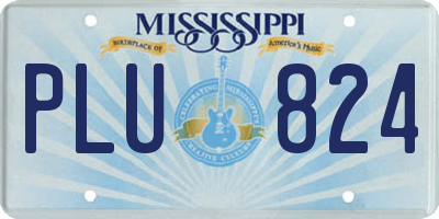 MS license plate PLU824