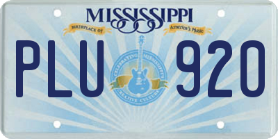 MS license plate PLU920