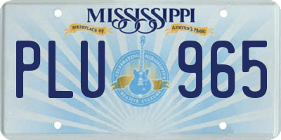 MS license plate PLU965