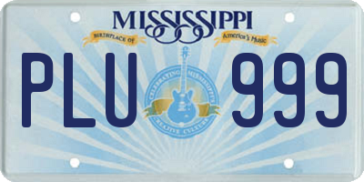 MS license plate PLU999