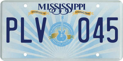 MS license plate PLV045