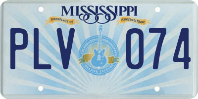 MS license plate PLV074