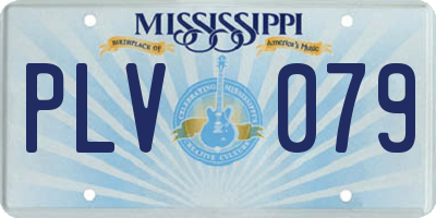 MS license plate PLV079
