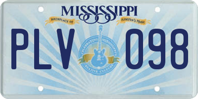 MS license plate PLV098