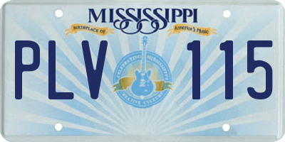 MS license plate PLV115