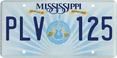MS license plate PLV125