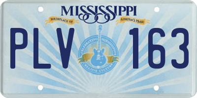 MS license plate PLV163