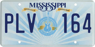 MS license plate PLV164
