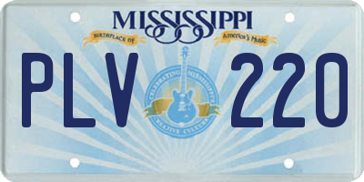 MS license plate PLV220
