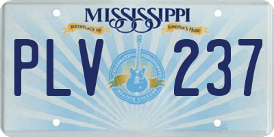 MS license plate PLV237