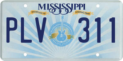 MS license plate PLV311