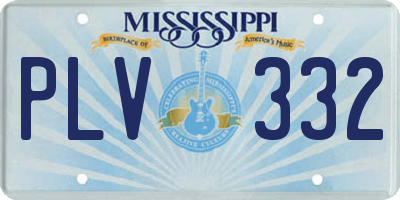 MS license plate PLV332