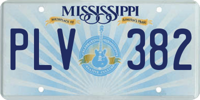 MS license plate PLV382