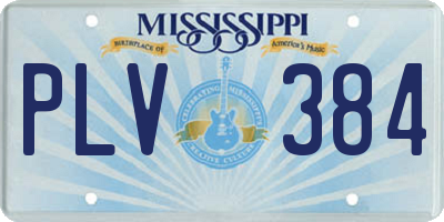 MS license plate PLV384