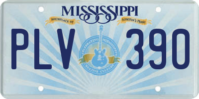 MS license plate PLV390