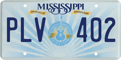 MS license plate PLV402