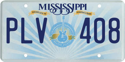 MS license plate PLV408