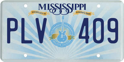 MS license plate PLV409