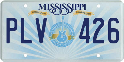 MS license plate PLV426