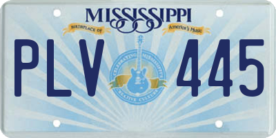 MS license plate PLV445