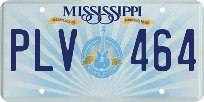 MS license plate PLV464
