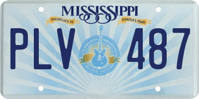 MS license plate PLV487