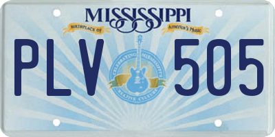 MS license plate PLV505