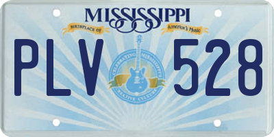 MS license plate PLV528