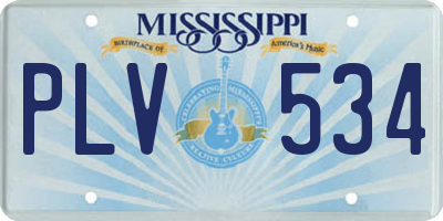 MS license plate PLV534