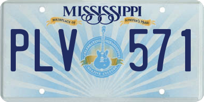 MS license plate PLV571