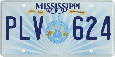 MS license plate PLV624