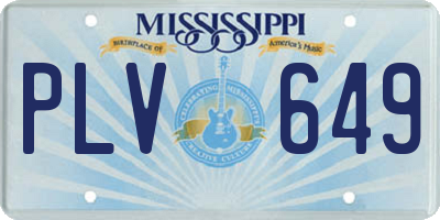 MS license plate PLV649