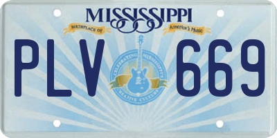 MS license plate PLV669