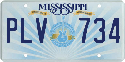 MS license plate PLV734