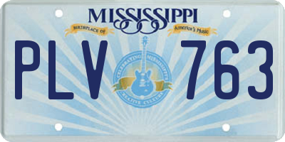 MS license plate PLV763