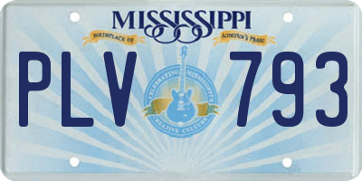 MS license plate PLV793