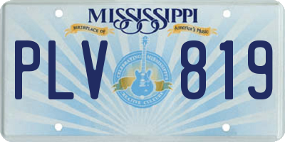 MS license plate PLV819