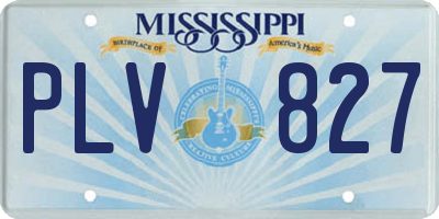 MS license plate PLV827