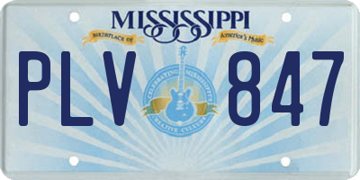 MS license plate PLV847