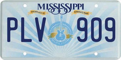 MS license plate PLV909