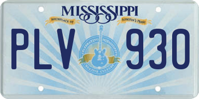 MS license plate PLV930