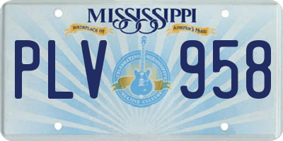 MS license plate PLV958