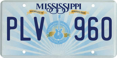 MS license plate PLV960