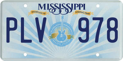 MS license plate PLV978