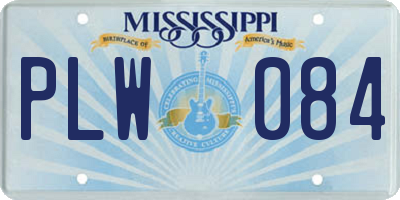 MS license plate PLW084